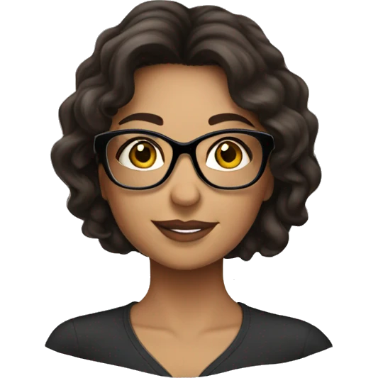 Brunette gorgeous girl with glasses emoji