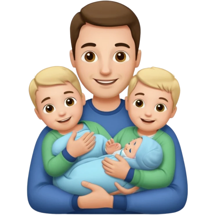 man with three babies emoji