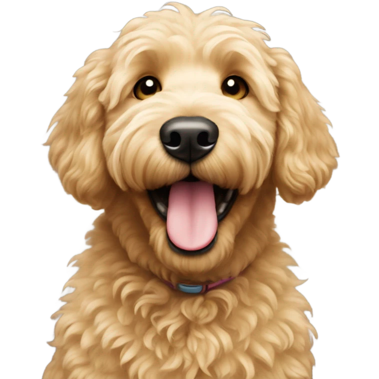 Golden doodle smiling  emoji