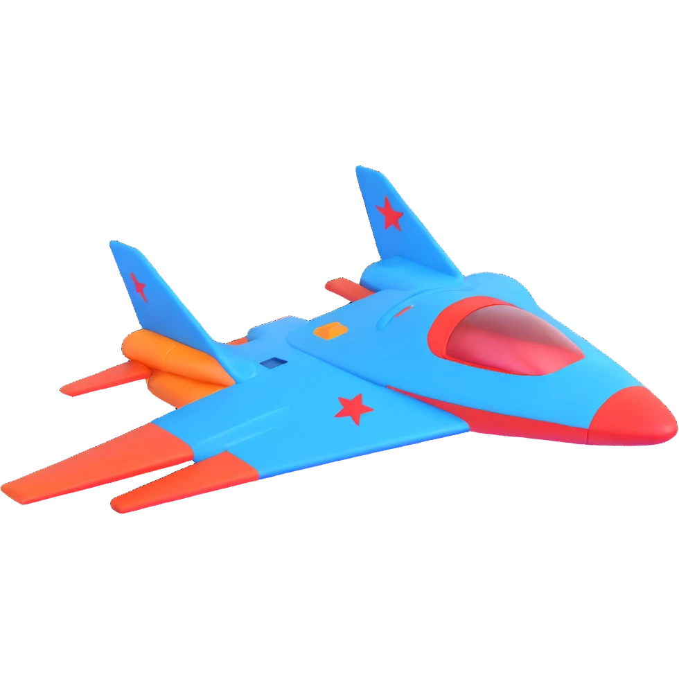 Blue starship with red star insignia, celestial navigator emoji