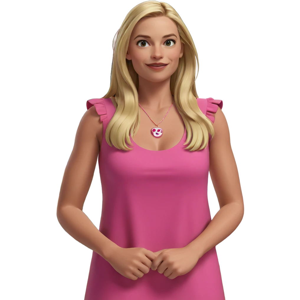 blonde girl in pink dress emoji
