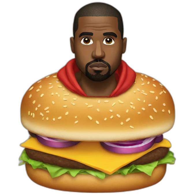 kanye west as a hamburger emoji