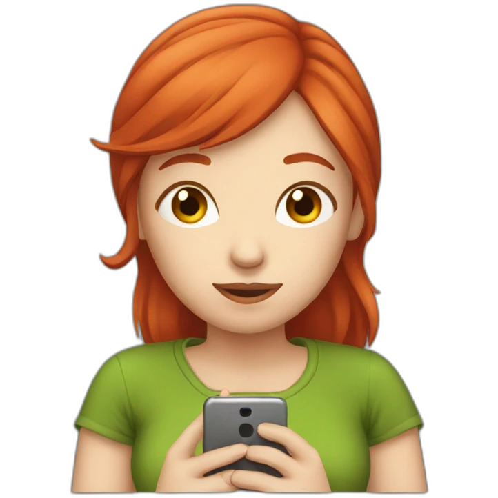 Red head girl on her phone  emoji