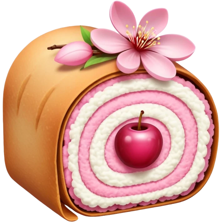 Sakura dessert roll  emoji