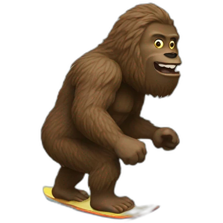 Big foot surfing emoji