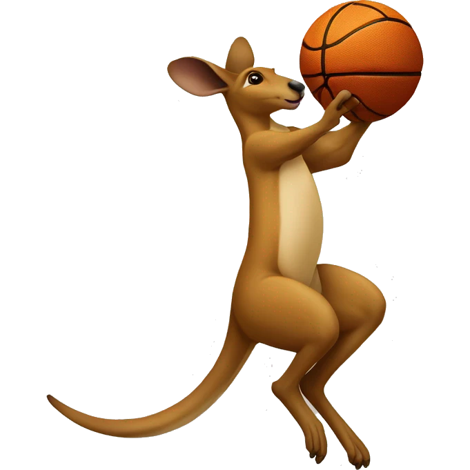 kangaroo dunking basketball emoji