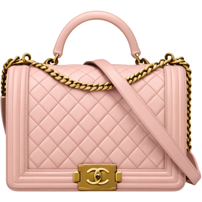 chanel le boy light pink gold hardware emoji