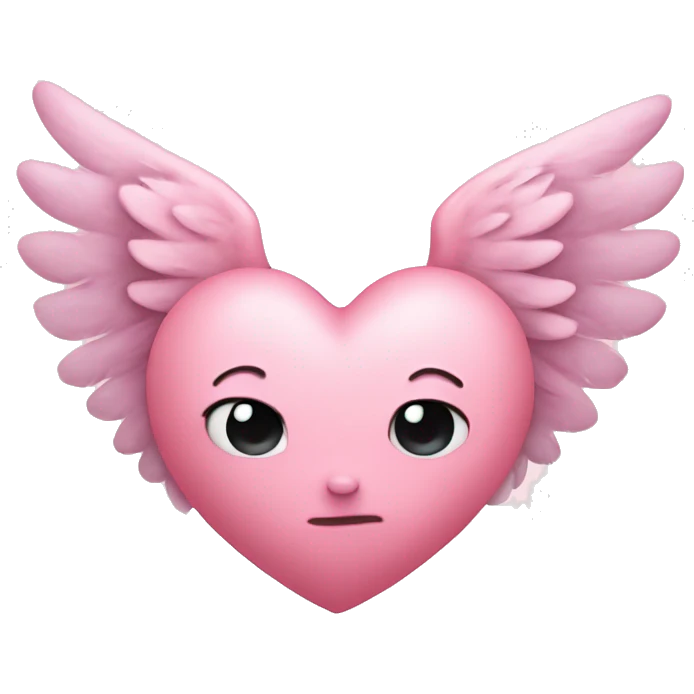 Furry Blush Pink heart with wings  emoji