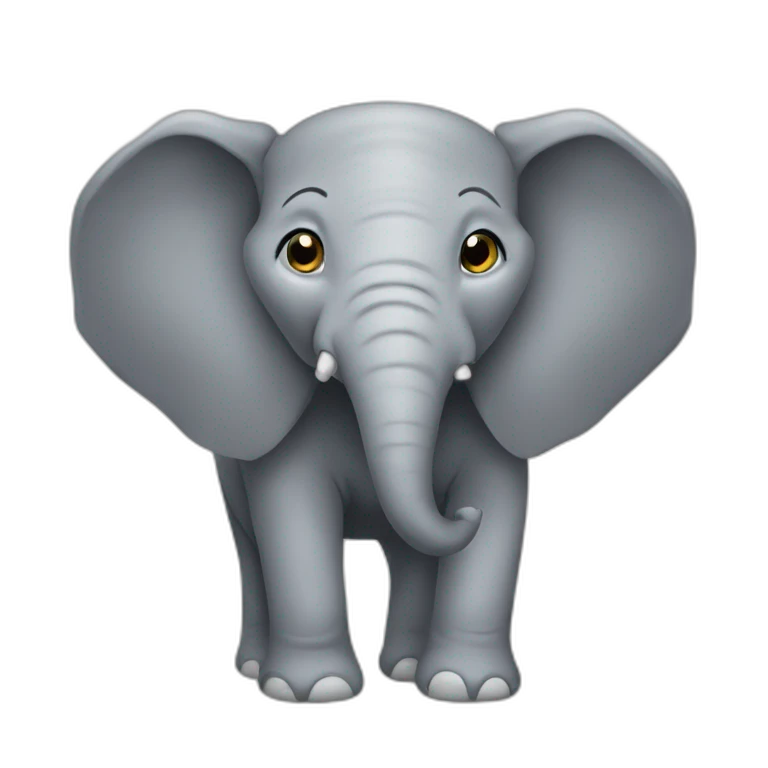 Chat sur éléphant emoji