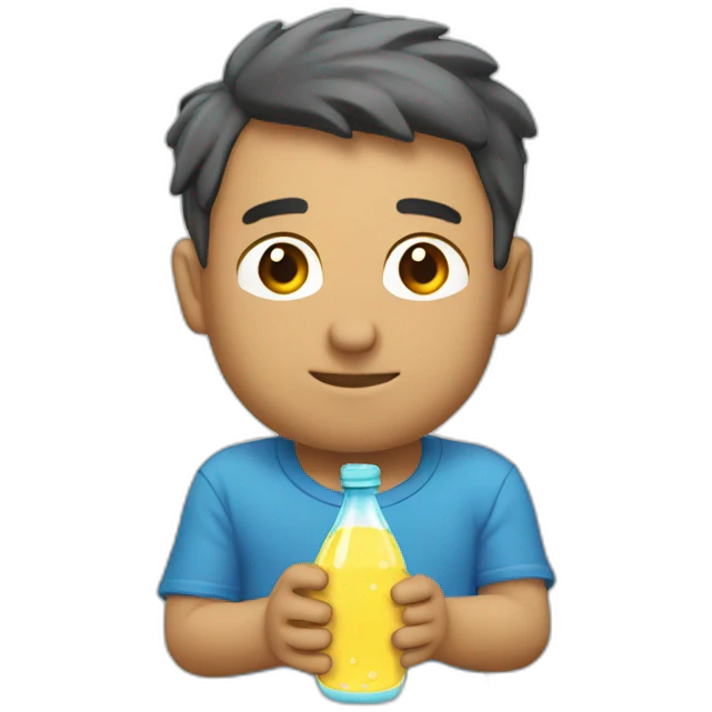 Tomando agua de botella emoji
