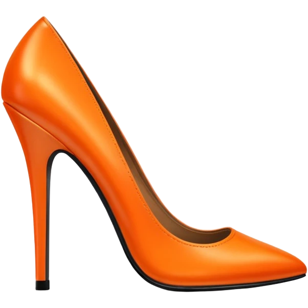 Shiny neon orange REALISTIC high heels  emoji