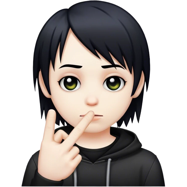Emo with a middle finger emoji