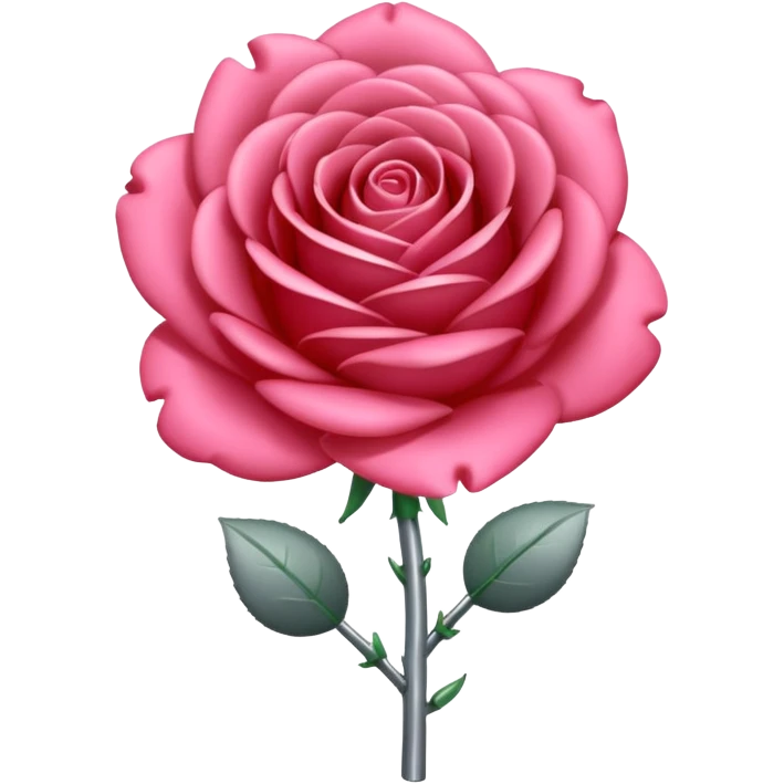 gray metal chrome rose, without green leaves, just flower emoji