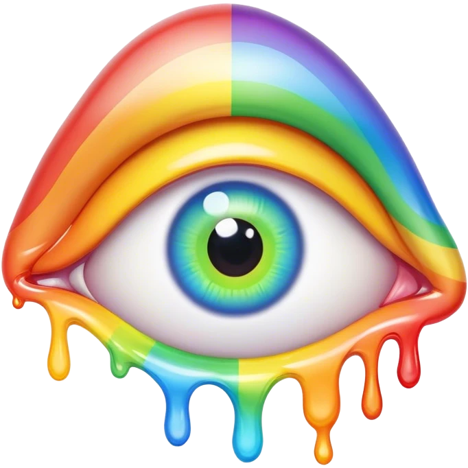 melted surreal rainbow eye emoji