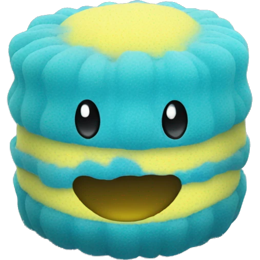 blue shower sponge pouf emoji