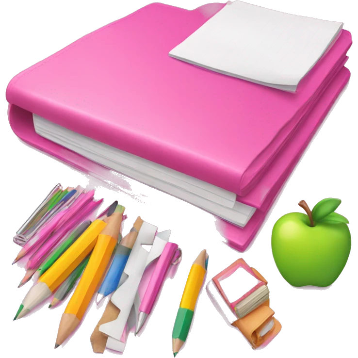 pink school supplies emoji