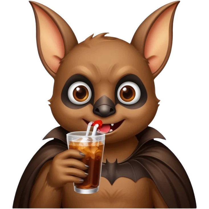 bat drinkig soda emoji