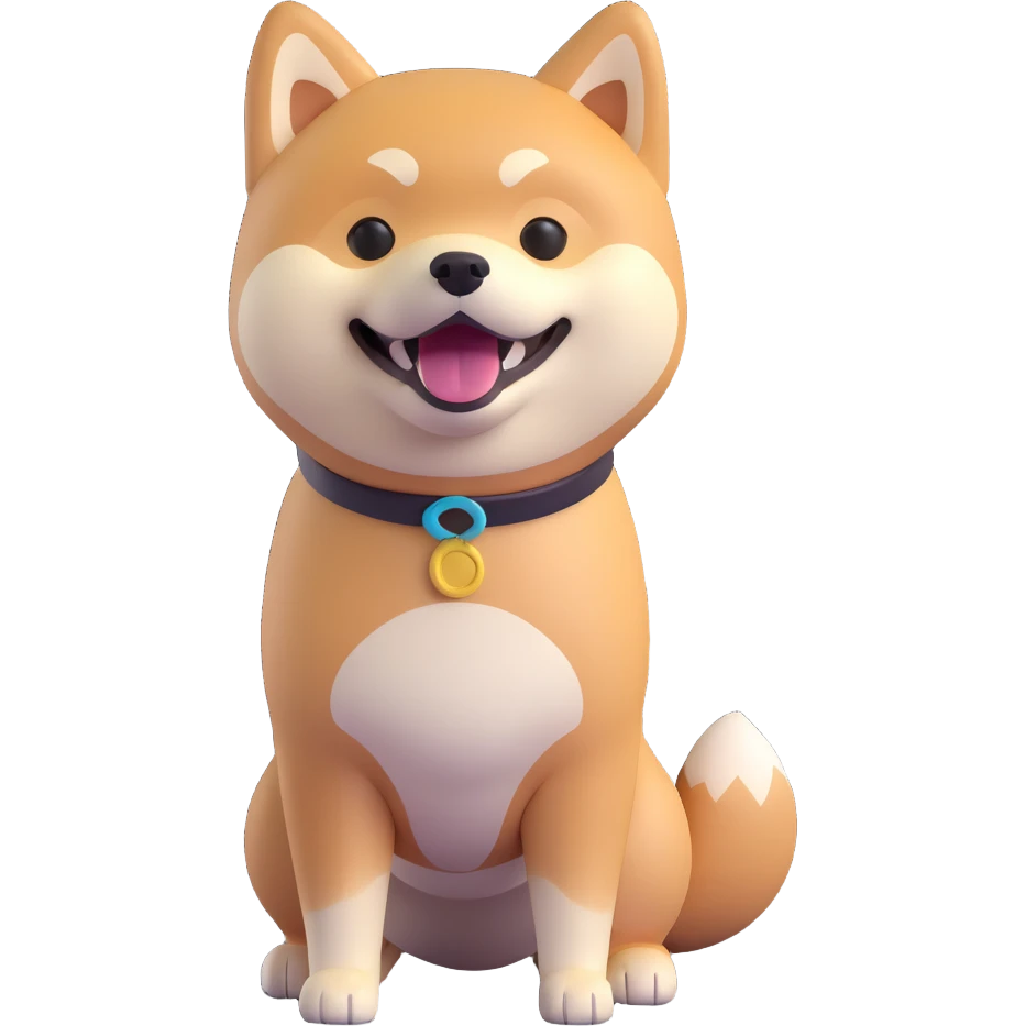 shiba inu standing happy, it emoji