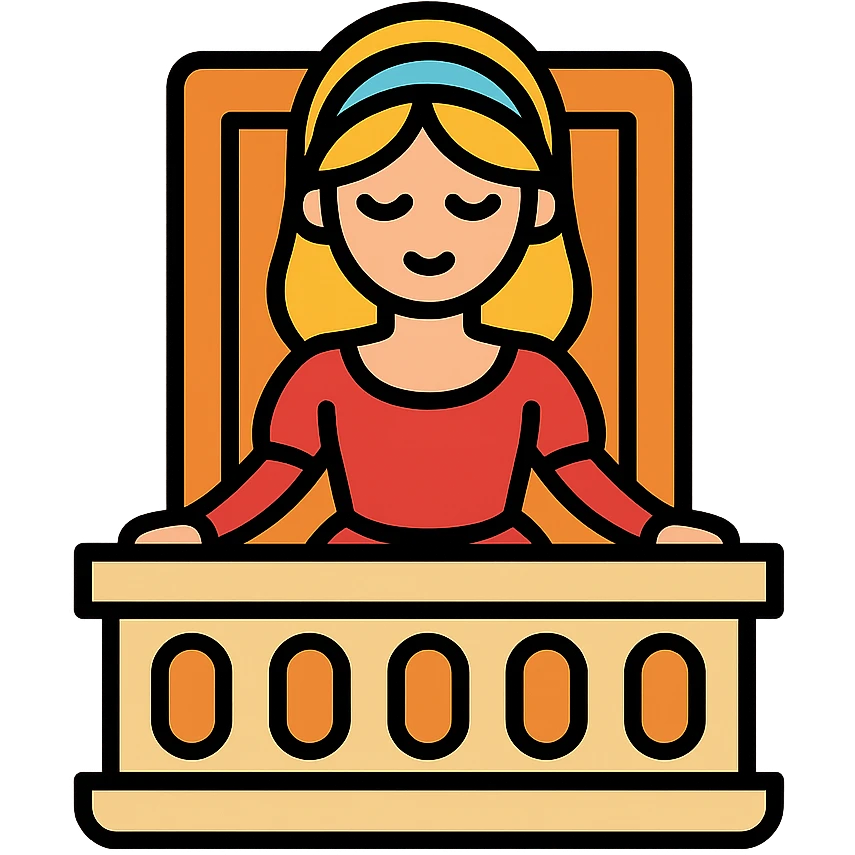 color outline icon of Juliet on a balcony emoji