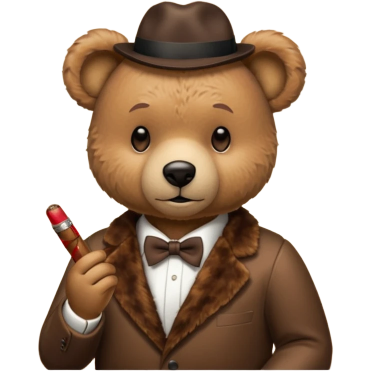 Teddy bear listening to Sinatra smoking cigar  emoji