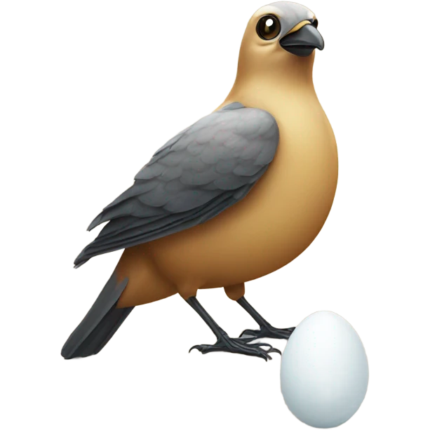 Bird with an egg next to it emoji