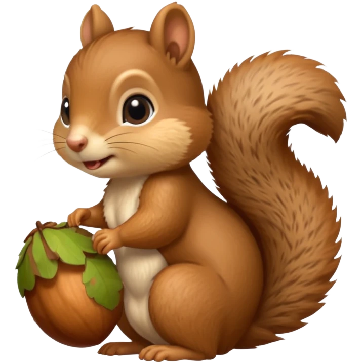 baby squirrel hold a acorn emoji