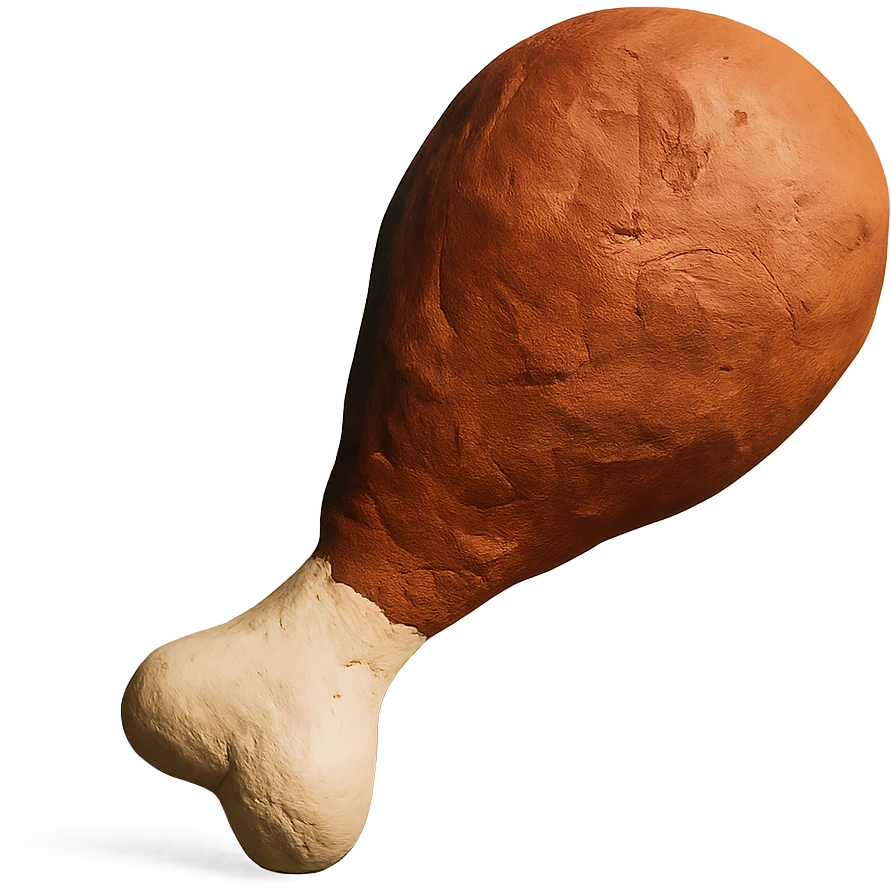 claymation style fried chicken drumstick emoji