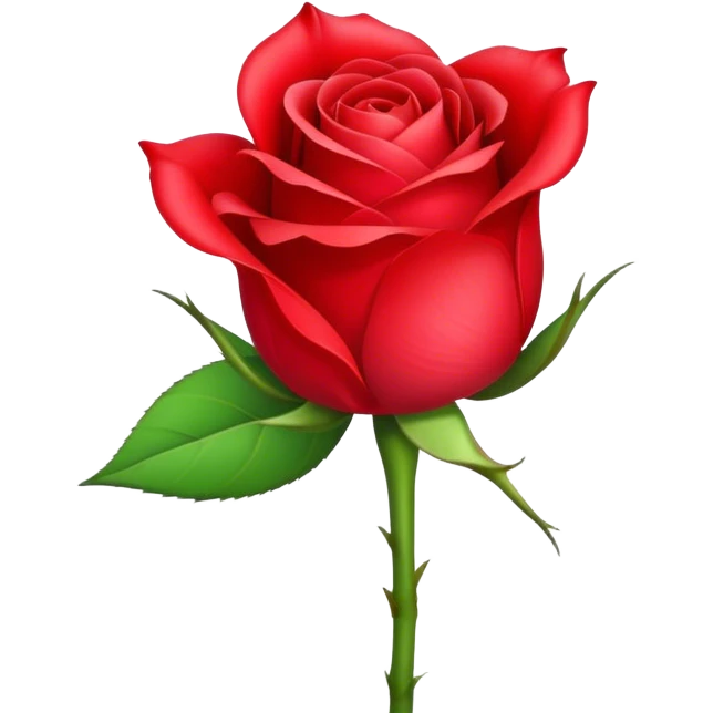 A single rosebud with a partially closed bloom, symbolizing a budding flower or new beginnings emoji