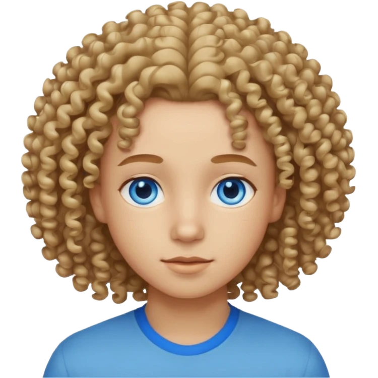 light skin tone and curly ha but blue eyes emoji
