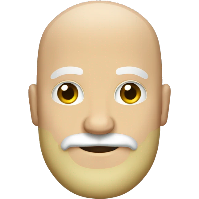 Bald white man with beard and handlebar mustache emoji