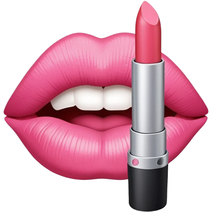 lipstick print from a kiss in soft pink, pastel light emoji