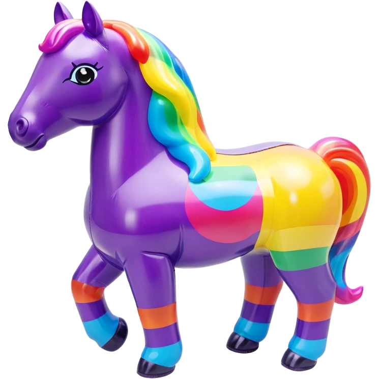  Lisa Frank  inflatable vinyl chubby horse toy figurine  emoji