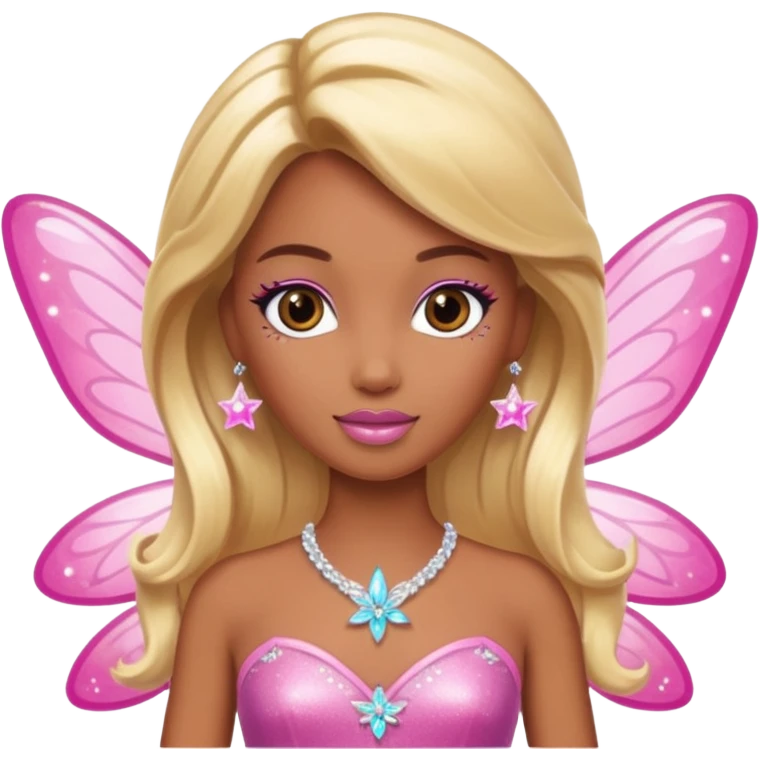 brown skin blonde barbie fairy  dust emoji