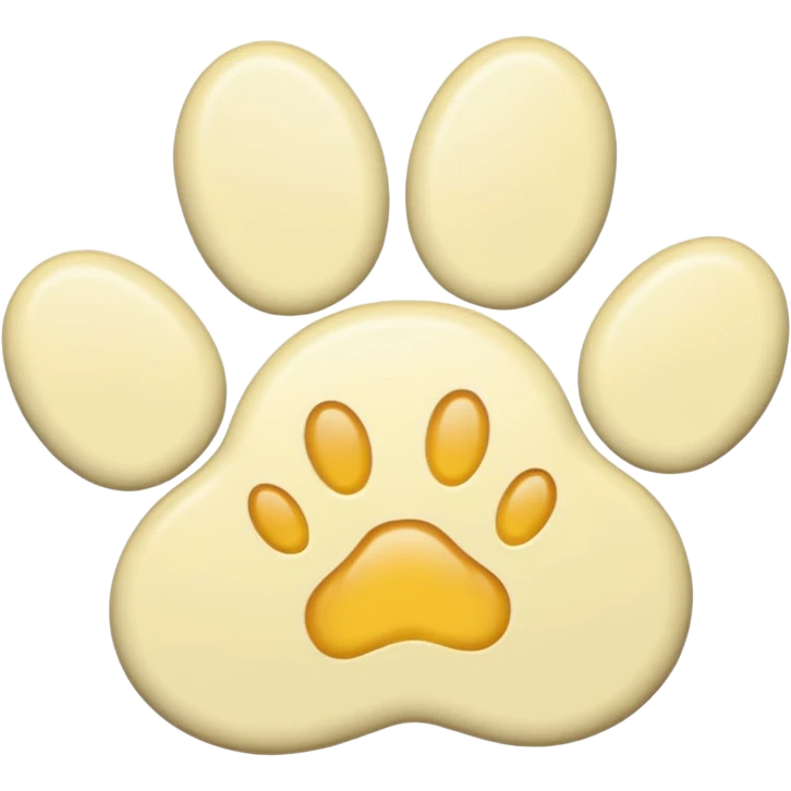 a pale pastel yellow pawprint emoji