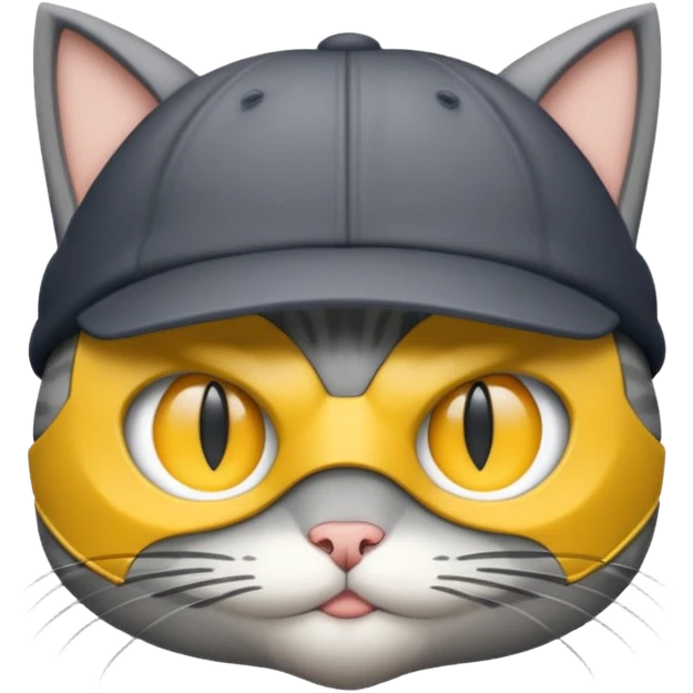 grey cat batman cap emoji