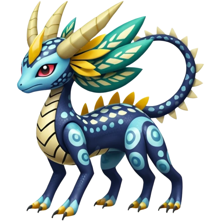 zig-zag-patterned tribal tropical hot dotted Meloetta-Dialga-Giratina-Noibat-Pokémon-Fakémon-fusion-hybrid-creature emoji