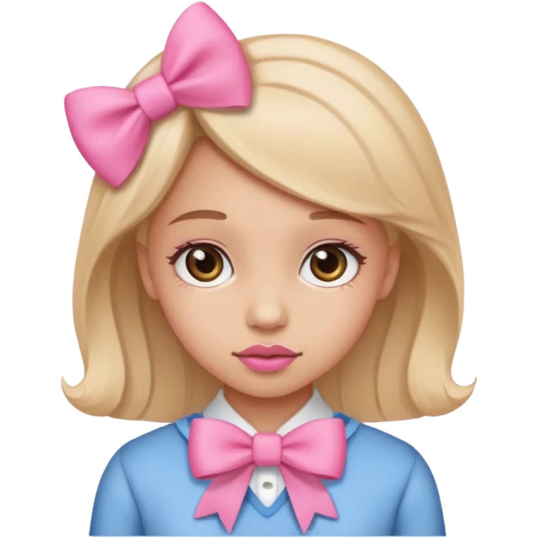 Una chica con moño Rosa para girls emoji
