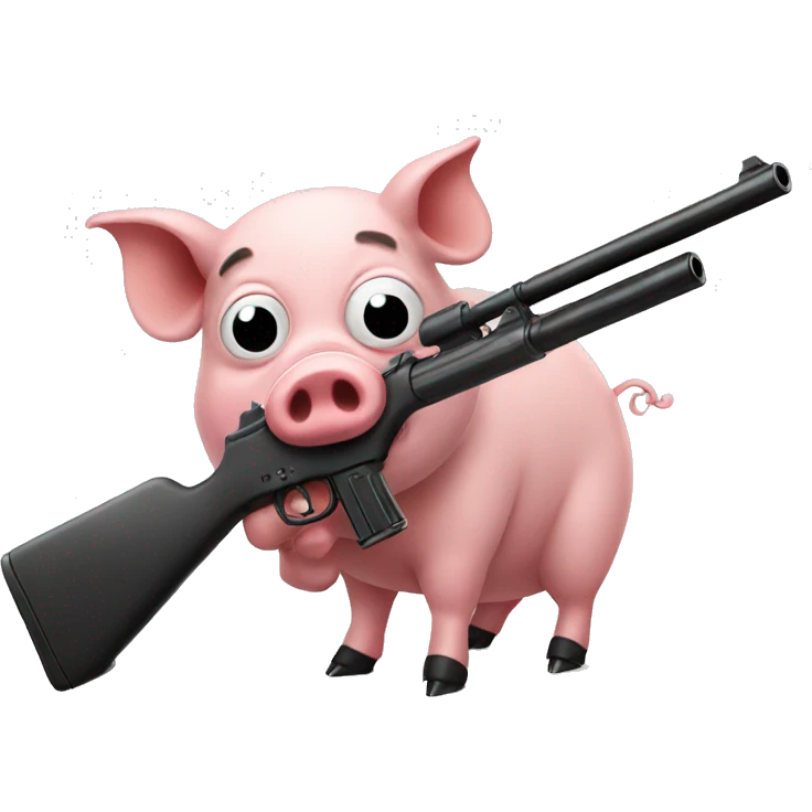 A pig with a gun  emoji
