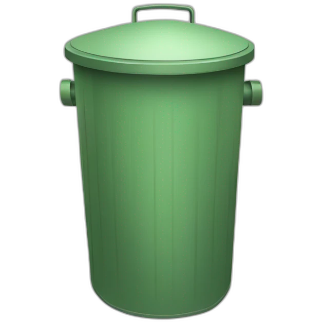 light Green Metal Trash Can With Green Lid emoji