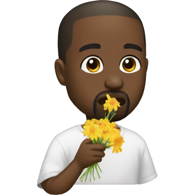 Kanye west eating flowers emoji
