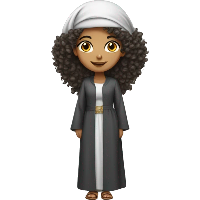 arab girl with curly hair  emoji