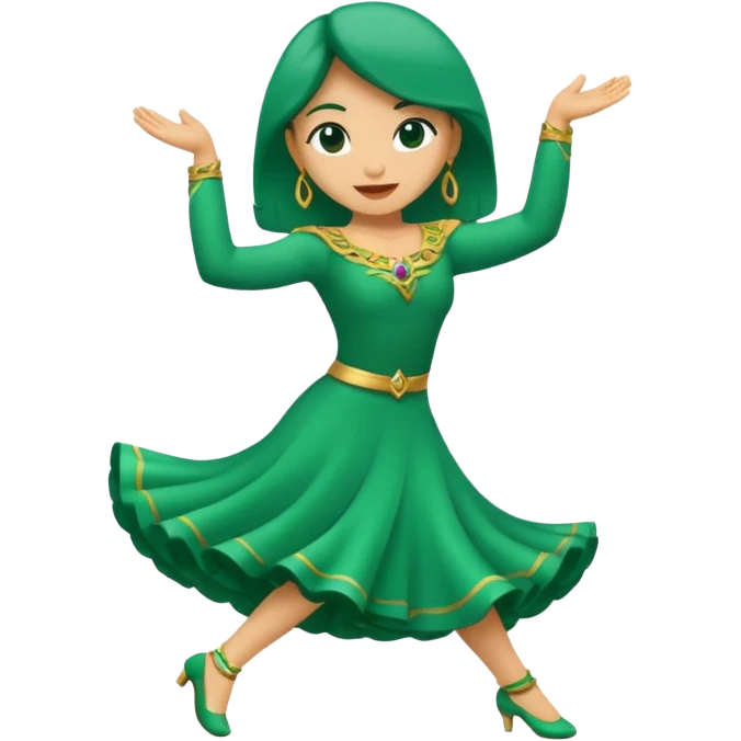 el numero 3 bailando en un fondo verde emoji