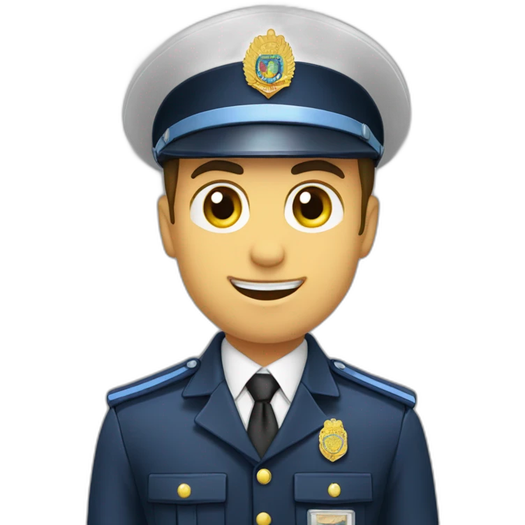 Moldova police oficer, change the emblem, with out hats emoji