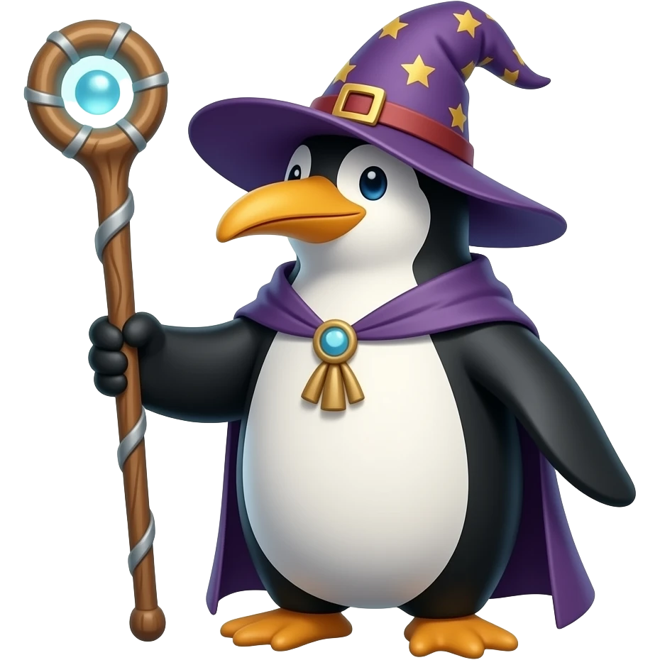 Penguin wizard longer head! emoji