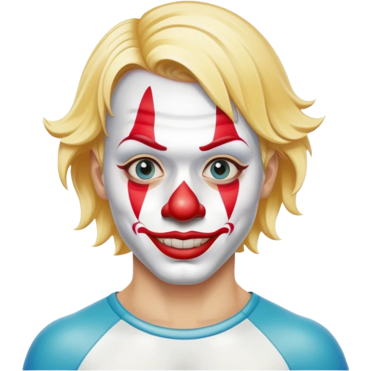 un surfista rubio con cara de payaso emoji