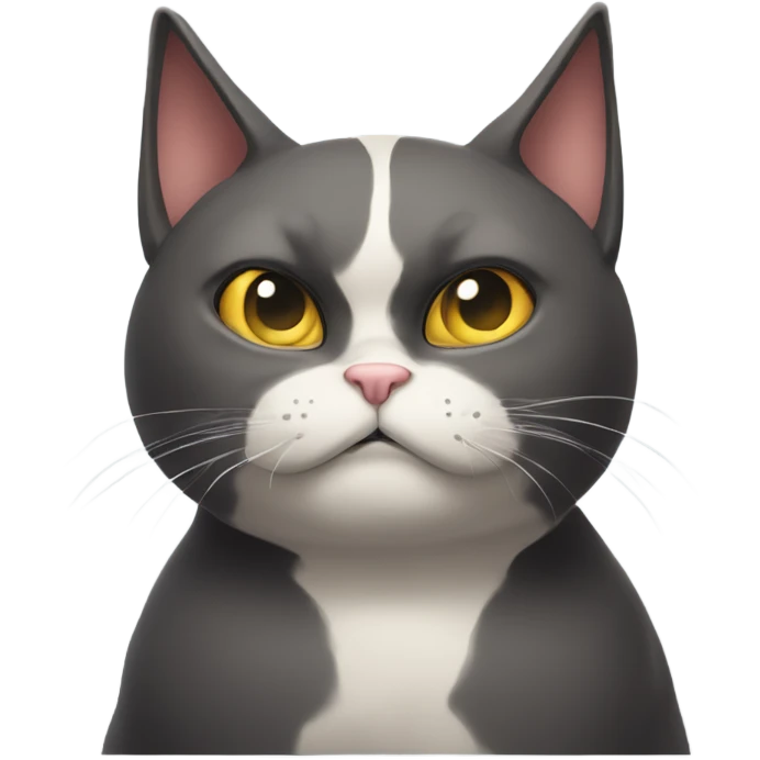 Evil cat thinking hard emoji