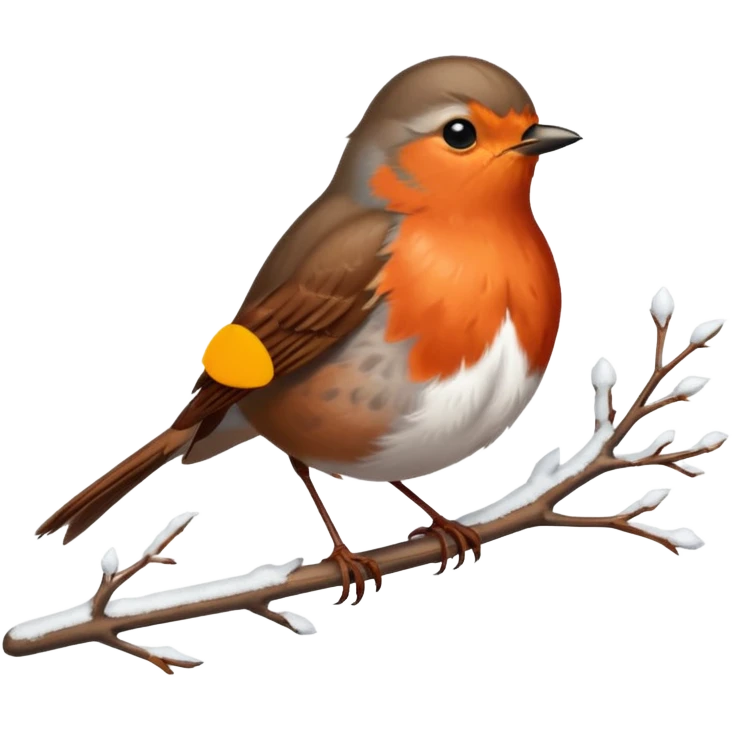 Robin bird with snow emoji emoji