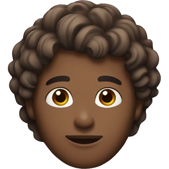 Person with brown eyes,brown wavy hair emoji
