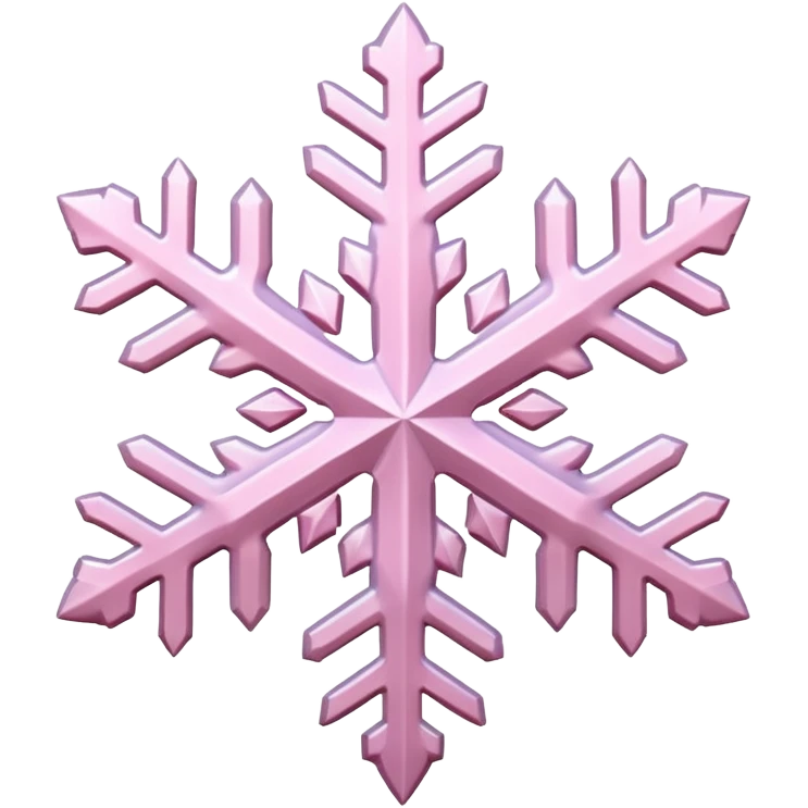pale pink snow flake 3d bold ice transparent texture like Frozen emoji