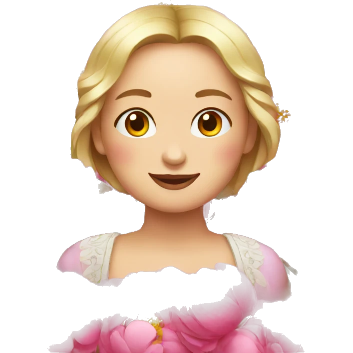 ukrainian with pionies emoji